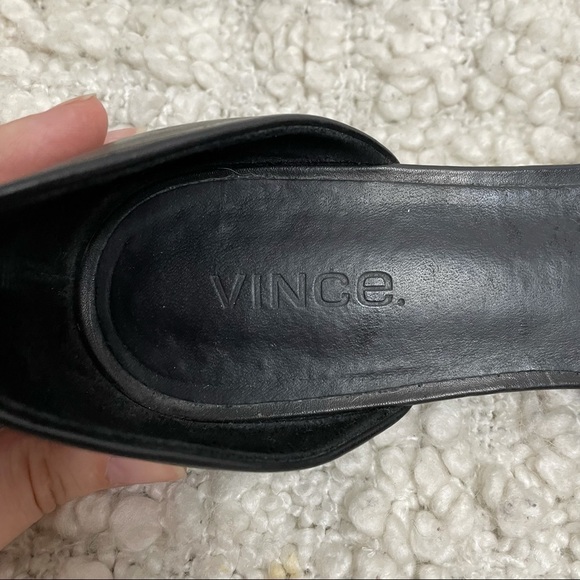 VINCE Nina Black Leather D’orsay Skimmer Flats Slip Ons 9.5 - Picture 8 of 8